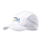 Sportpet van microvezel met mesh-zijkanten kleur wit  negende weergave
