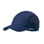Sportpet van microvezel met mesh-zijkanten kleur marineblauw  negende weergave