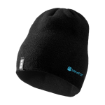 Elastische gebreide muts met ribbelstructuur en dubbele laag van Elevate Life kleur zwart