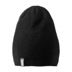 Elastische gebreide muts met ribbelstructuur en dubbele laag van Elevate Life kleur zwart weergave voorkant