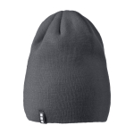 Elastische gebreide muts met ribbelstructuur en dubbele laag van Elevate Life kleur taupe grijs tweede weergave voorkant