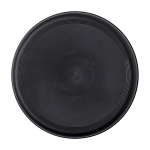 Ronde frisbee van gerecycled plastic met gespikkelde afwerking kleur zwart tweede weergave voorkant