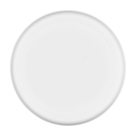 Ronde frisbee van gerecycled plastic met gespikkelde afwerking kleur wit tweede weergave voorkant