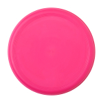 Ronde frisbee van gerecycled plastic met gespikkelde afwerking kleur fuchsia tweede weergave voorkant