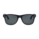 Retro zonnebril met bamboe pootjes en zwarte coating kleur zwart tweede weergave voorkant