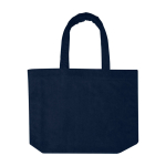 Strandtote met soft-touch afwerking en groot hoofdvak kleur marineblauw tweede weergave voorkant