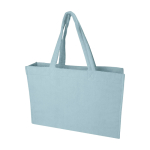 Strandtote met soft-touch afwerking en groot hoofdvak kleur pastel blauw