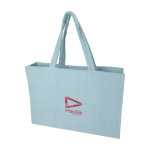 Strandtote met soft-touch afwerking en groot hoofdvak kleur pastel blauw
