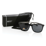 Eco-zonnebril met gepolariseerde glazen en UV400-bescherming, Swiss Peak kleur zwart weergave met doos