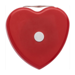 Plastic meetlint in hartvorm met remknop, 1,5 meter kleur rood eerste weergave