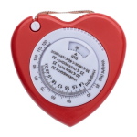 Plastic meetlint in hartvorm met remknop, 1,5 meter kleur rood tweede weergave