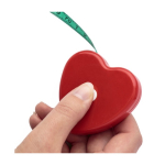 Plastic meetlint in hartvorm met remknop, 1,5 meter kleur rood derde weergave