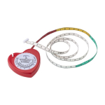 Plastic meetlint in hartvorm met remknop, 1,5 meter kleur rood vierde weergave
