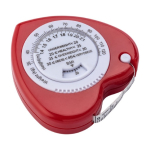 Plastic meetlint in hartvorm met remknop, 1,5 meter kleur rood vijfde weergave
