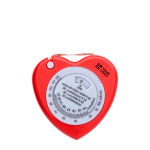 Plastic meetlint in hartvorm met remknop, 1,5 meter kleur rood met jouw bedrukking