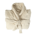 Fleece badjas met 2 voorzakken, one size kleur beige tweede weergave