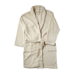 Fleece badjas met 2 voorzakken, one size kleur beige derde weergave