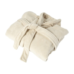 Fleece badjas met 2 voorzakken, one size kleur beige vierde weergave