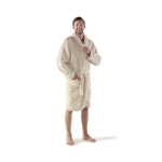 Fleece badjas met 2 voorzakken, one size kleur beige zesde weergave