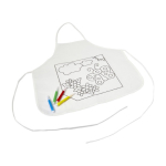 Kinderschort om in te kleuren met 4 stiften, 80 g/m² kleur wit vierde weergave