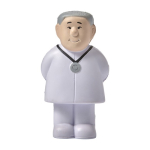 Stressbal van PU-schuim in de vorm van een dokter, personaliseerbaar kleur wit tweede weergave