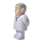 Stressbal van PU-schuim in de vorm van een dokter, personaliseerbaar kleur wit derde weergave