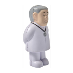 Stressbal van PU-schuim in de vorm van een dokter, personaliseerbaar kleur wit vierde weergave