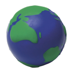 Stressbal van PU-schuim in de vorm van een wereldbol, geschikt voor personalisatie kleur blauw tweede weergave