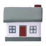 Stressbal van PU-schuim in de vorm van een typisch huis, personaliseerbaar eerste weergave
