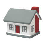 Stressbal van PU-schuim in de vorm van een typisch huis, personaliseerbaar tweede weergave