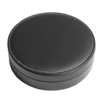 Wijnset in ronde doos met 4 roestvrijstalen accessoires kleur zwart