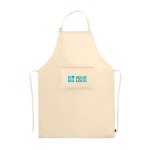Schort van Fairtrade katoen met verstelbare sluiting, 180 g/m² kleur naturel met afdrukgebied