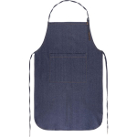Denim schort van katoen met PU-details, 190 g/m² kleur jeans blauw derde weergave