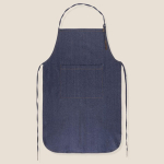 Denim schort van katoen met PU-details, 190 g/m² kleur jeans blauw vijfde weergave