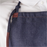 Denim schort van katoen met PU-details, 190 g/m² kleur jeans blauw zesde weergave
