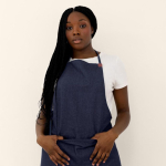 Denim schort van katoen met PU-details, 190 g/m² kleur jeans blauw gedetailleerde weergave 2
