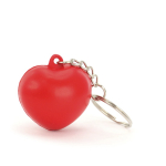 Sleutelhanger met stressbal in hartvorm, geschikt voor personalisatie kleur rood vierde weergave