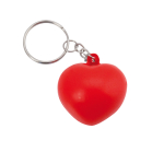 Sleutelhanger met stressbal in hartvorm, geschikt voor personalisatie
