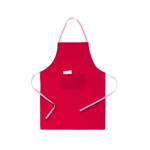 Schort van katoen en polyester met lengte tot boven de knie kleur rood  negende weergave
