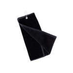Absorberende katoenen handdoek met karabijnhaak, 40 x 50 cm kleur zwart  negende weergave