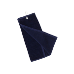 Absorberende katoenen handdoek met karabijnhaak, 40 x 50 cm kleur marineblauw  negende weergave