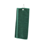 Absorberende katoenen handdoek met karabijnhaak, 40 x 50 cm kleur donkergroen