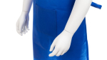 Kinderset bestaande uit schort en koksmuts van non-woven materiaal kleur blauw vierde weergave
