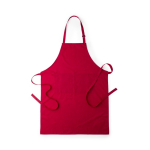 Schort van katoen en polyester met dubbele voorzak kleur rood