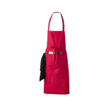 Schort van katoen en polyester met dubbele voorzak kleur rood