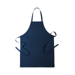 Schort van katoen en polyester met dubbele voorzak kleur marineblauw  negende weergave