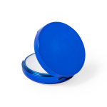 Ronde lippenbalsem met spiegel in een glanzend gekleurde behuizing kleur blauw derde weergave