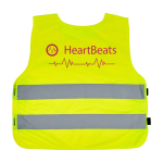 Veiligheidshesje voor kinderen van 7 tot 12 jaar met klittenbandsluiting, RFX™ kleur neon geel weergave zeefdruk