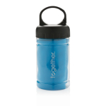 Microvezel handdoek met UV-bescherming en verkoelend effect kleur blauw weergave met logo