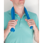 Microvezel handdoek met UV-bescherming en verkoelend effect kleur blauw sfeer weergave